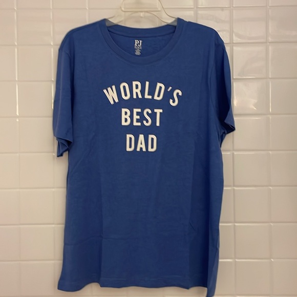 PJ Place, large graphic sleep tee. Blue, rib knit crew neck. Tag-lees label - Picture 15 of 17